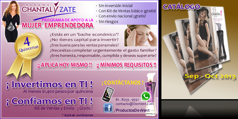 Genera Ingresos Adicionales vendiendo Perfumer�a Fina Madame Chantal